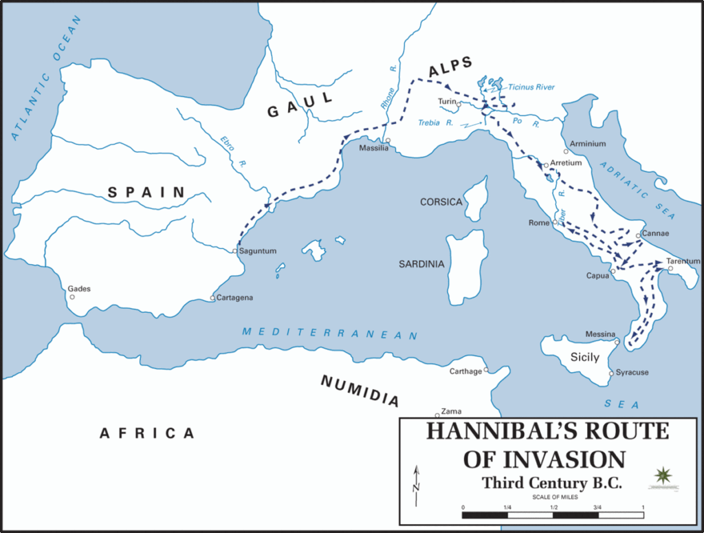 Hannibal, İtalya'ya kimsenin aklına gelmeyecek en zor yoldan gider