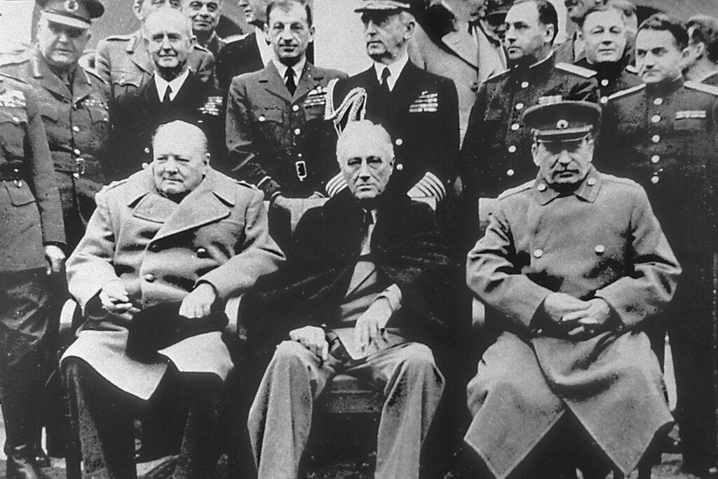 Churchill, Roosevelt ve Stalin, Yalta Konferansında